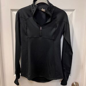 Calia Black Athletic Quarter-Zip Performance w/ Thumb Holes Running Workout Top